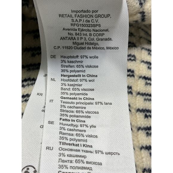 Sandro 'Stripe' White Wool & Cashmere Cardigan Size 0 - Picture 5 of 5